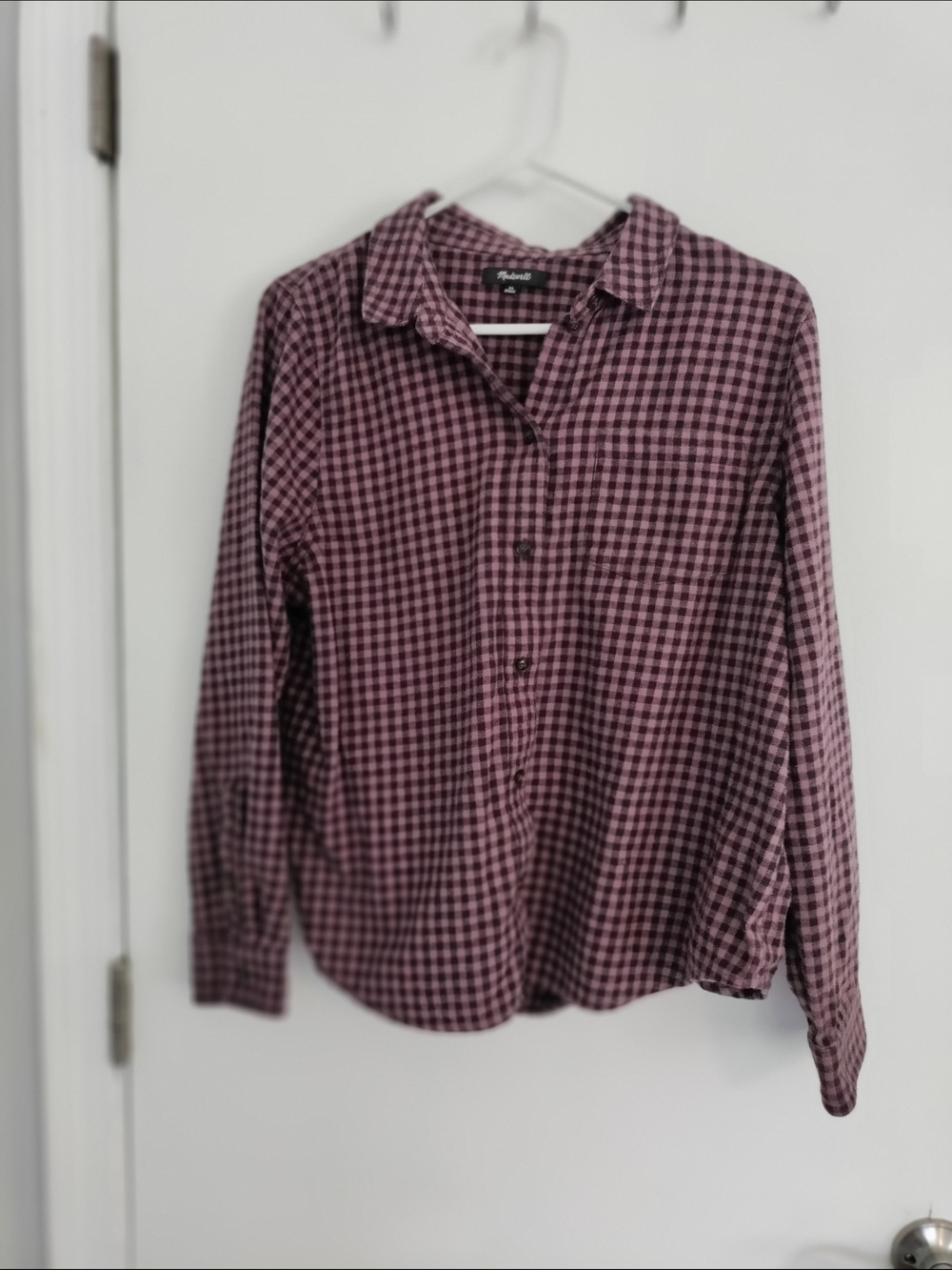 Madewell Pink & Black Gingham Shirt